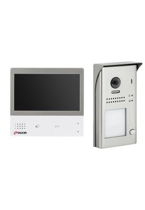 two wires door entry kit which includes one button panel and 7 inch monitor